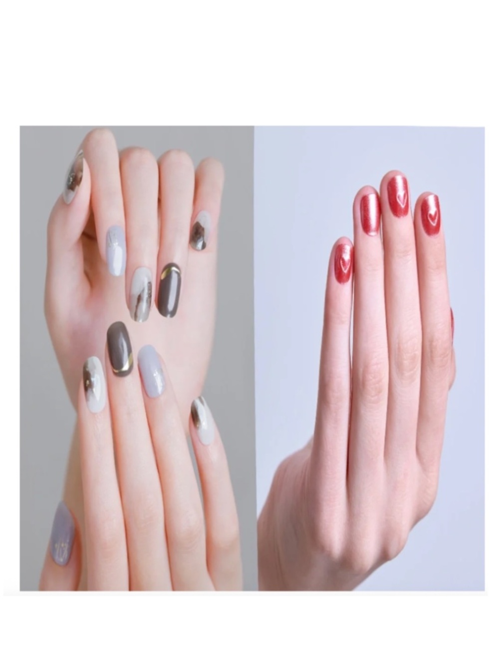 Ohora Semi Cured Gel Nail Strips Brown Smudge And Magnetic Love